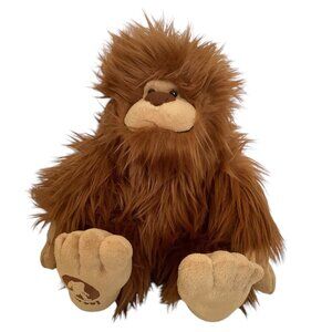 Bigfoot Sasquatch Plush Toy Stuffed Animal Soft Brown Fur Tan Face 14”x12.5”
